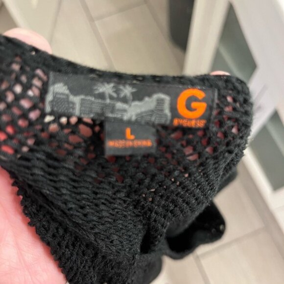 G By Guess Women’s Large Black Mesh Knit Top large - Picture 4 of 5